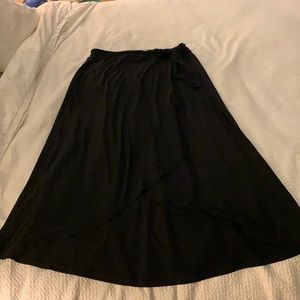 Faux jersey wrap skirt